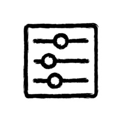 vector illustration hand drawn icon ofsettings horizontal