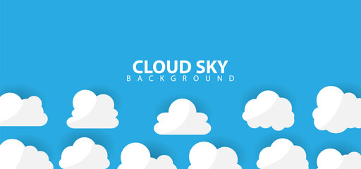 Vector design white clouds on blue background