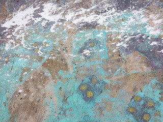 Art texture close-up with vivid colorful colors and brush strokes and palette knife strokes