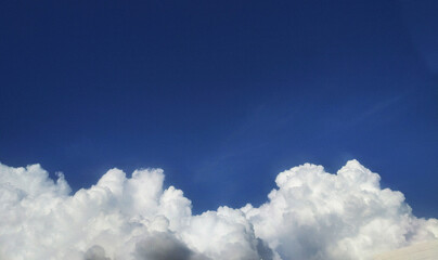 Naklejka na ściany i meble blue panorama sky with white clouds.