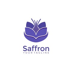 Saffron logo , flower of saffron logo vector template