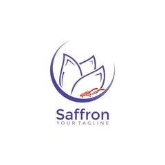 Saffron logo , flower of saffron logo vector template