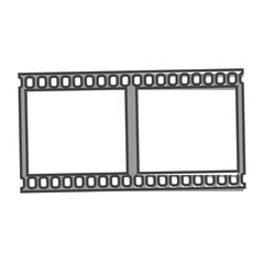 Vector illustration of retro film. Film icon cartoon style on white isolated background.
