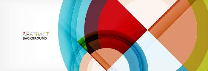 Obraz premium Round shapes, triangles and circles. Modern abstract background