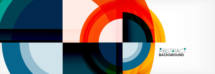 Obraz premium Round shapes, triangles and circles. Modern abstract background