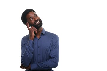 Beautiful afro man in front of a background