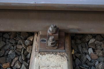 Rusty rail fasteners, fasteners for railway parts, rusty bolts ans nuts