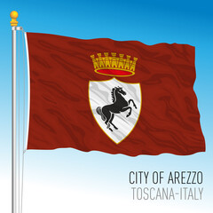 Arezzo official flag of the city and municipality, Tuscany, Italy, vector illustration