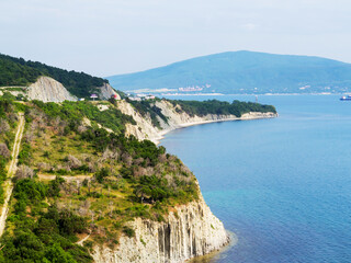 Fototapeta na wymiar Beautiful scenery of the Black Sea coast near Novorossiysk, Russia
