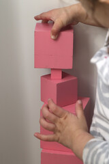 Obraz premium Toddler Building Block Tower