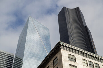Fototapeta na wymiar High Rises, Office Buildings in Downtown Seattle, Washington, USA