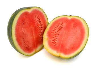 Haft of watermelon on white background