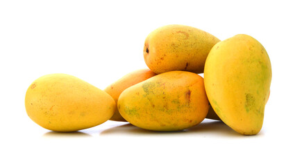 Yellow mango isolated on a white background