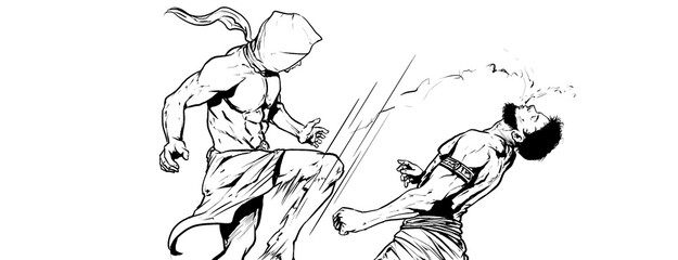 Wrestling in the ring