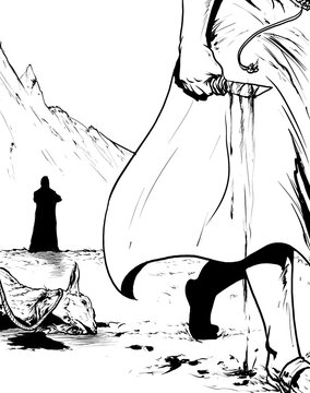 Abraham with the knife of the sacrifice 