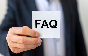 FAQ word text acronym inscription, frequently asked questions