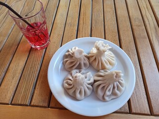 Dumplings with a lemonade