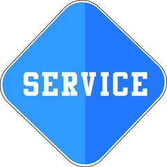 SERVICE blue icon on white background.icon for website design, mobile app, ui. Vector Illustration
