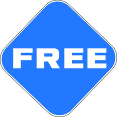 FREE blue icon on white background.icon for website design, mobile app, ui. Vector Illustration
