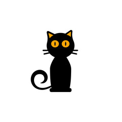 Halloween black cat icon vector