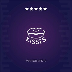kiss vector icon modern illustrator
