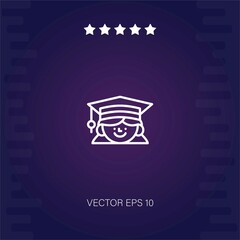 graduation vector icon modern illustration