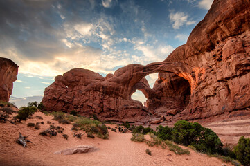 Sunset at Arches National Park outside Moab, Utah