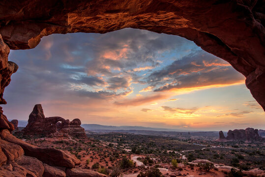 Sunset at Arches National Park outside Moab, Utah