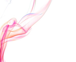 Colored smoke on white background