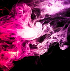 Colored smoke on black background