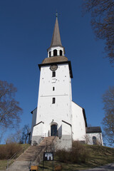 Fototapeta na wymiar Mariefred Church in a sunny day, Sweden.