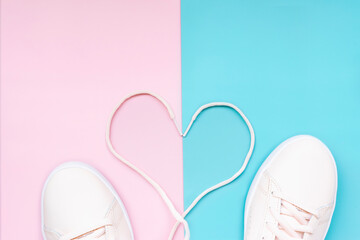 Women's sports sneakers. A pair of women's sports shoes.