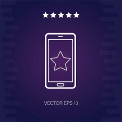 Obraz premium star on a mobile phone screen vector icon modern illustration
