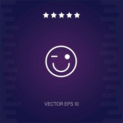winking vector icon modern illustration