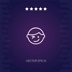 winking   vector icon modern illustration