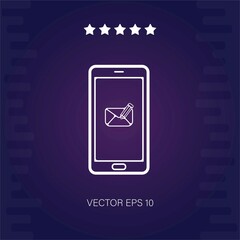 write an email by phone vector icon modern illustration