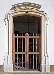 Ancient baroque door at the convent, Rio