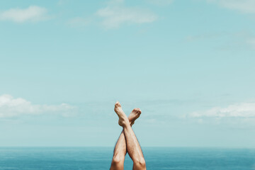 Legs man sea