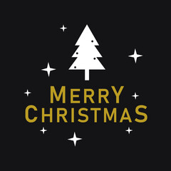 Merry Christmas - Creative typography lettering for Holiday Gift card isolated on white background EPS Vector 