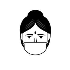 vector icon of a person wearing a face mask