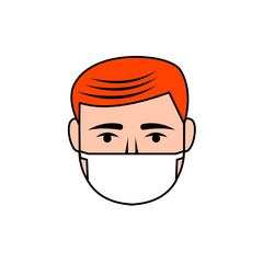 vector icon of a person wearing a face mask