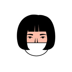 vector icon of a person wearing a face mask