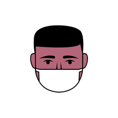 vector icon of a person wearing a face mask