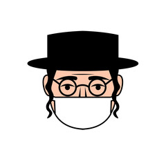 vector icon of a person wearing a face mask