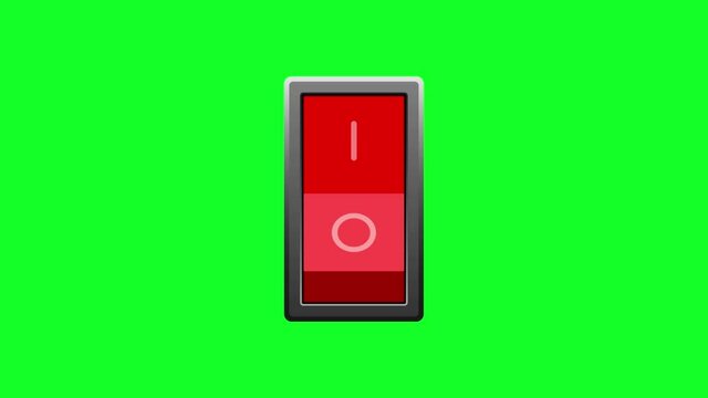 On and off switch button isolated on green background
