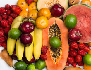 top view of fruit concepts and nutrition habits