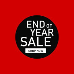 End of year sale, discount, cost reduction isolated on red background EPS Vector