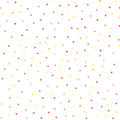 very minimalistic pattern with small speckles red yellow orange polka dots