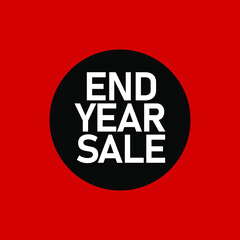 End of year sale, discount, cost reduction isolated on red background EPS Vector