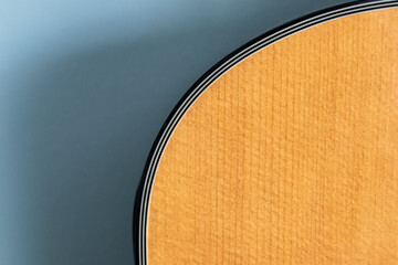 Close Up of Spruce Guitar Top and Binding